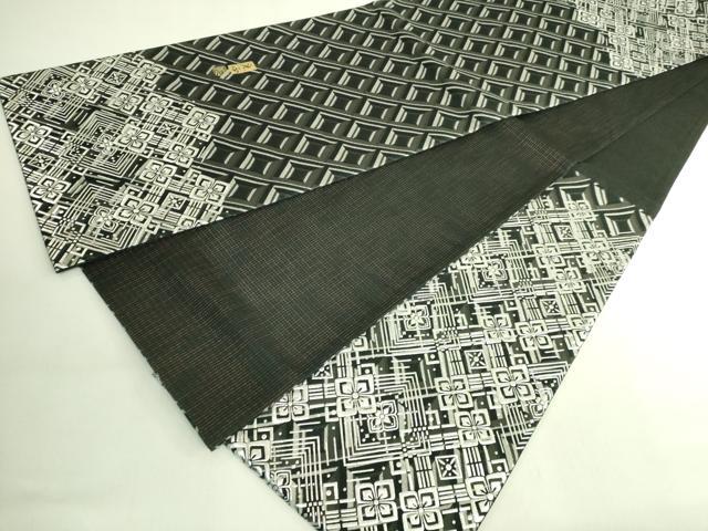 平和屋本店●極上 金彩友禅 卓越技能者・名工・和田光正 太鼓柄袋帯 花菱文 黒地 銀彩 逸品 DZAB8001kh6