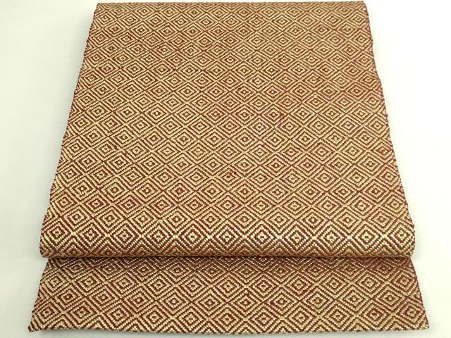 平和屋本店●希少 ざざんざ織 八寸名古屋帯 入子菱 逸品 DZAB8011kh6