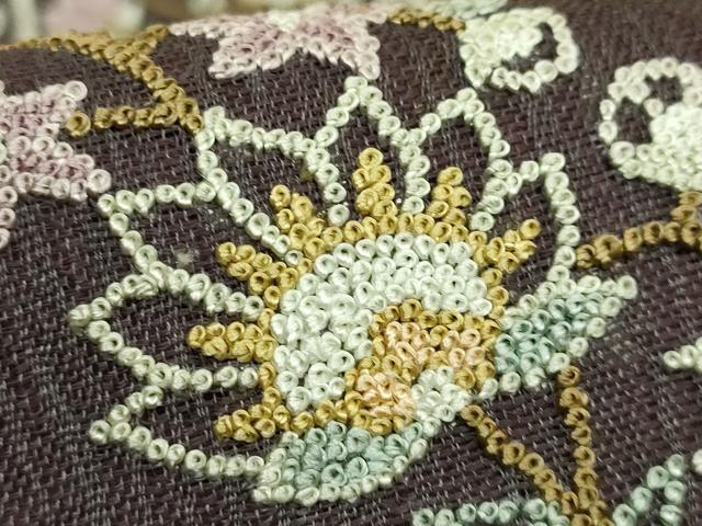 平和屋本店*最高級 夏物 中国三大刺繍 総相良刺繍 総刺繍 袋帯 正倉院花文 紫鳶色地 逸品 未使用 DZAB8037kh6