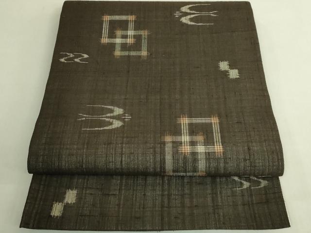 平和屋着物*極上 夏物 全通柄 京袋帯 紬地 琉球絣文様 逸品 DZAB8092kh6