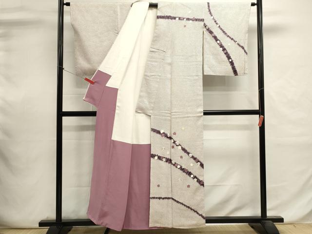 平和屋着物■訪問着 駒刺繍 絞り 道長花文 正絹 逸品 DABI0652cd