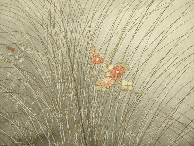 平和屋着物■訪問着 刺繍 草花文 暈し染め 金彩 正絹 逸品 DABI0697cd