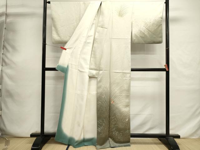 平和屋着物■訪問着 刺繍 草花文 暈し染め 金彩 正絹 逸品 DABI0697cd