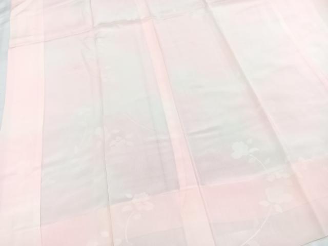 平和屋着物■長襦袢 無双仕立て 絞り 枝花地紋 暈し染め 正絹 逸品 BAAX9196yc
