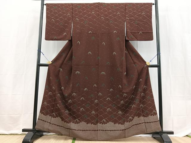 平和屋着物■訪問着 笹の葉文 洗える着物 BAAX9248yc