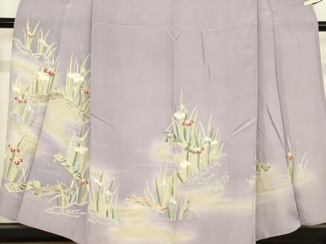 平和屋着物▽訪問着 単衣 友禅 杜若 カキツバタ 正絹 逸品 DABH6134az