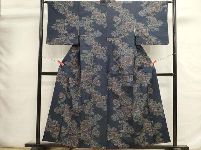 平和屋着物■上質な紬 花繋ぎ 正絹 逸品 DABI0728cd