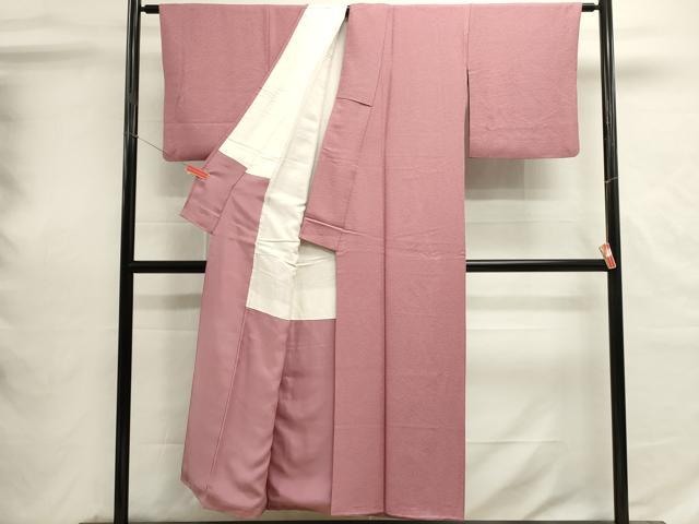 平和屋着物■上質な色無地 霞地紋 薄紅梅色 正絹 逸品 DABI0710cd