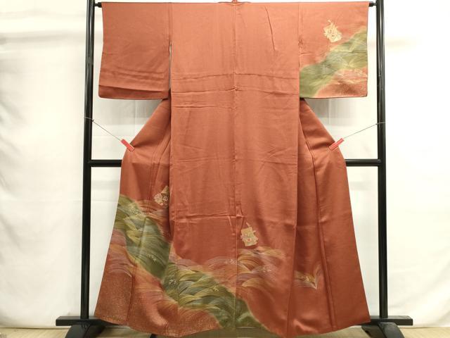 平和屋着物■訪問着 刺繍 色紙花文 暈し染め 金銀彩 鈴乃屋扱い 正絹 逸品 DABI0716cd