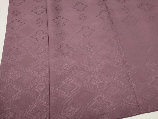 平和屋着物■上質な色無地 松皮菱花地紋 京紫色 さが美扱い 正絹 逸品 CABI6581ou