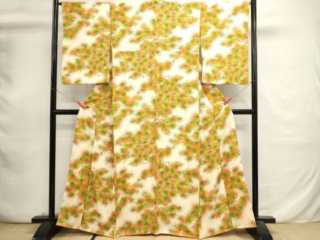 平和屋着物■上質な小紋 松葉文 正絹 逸品 DABI0779cd