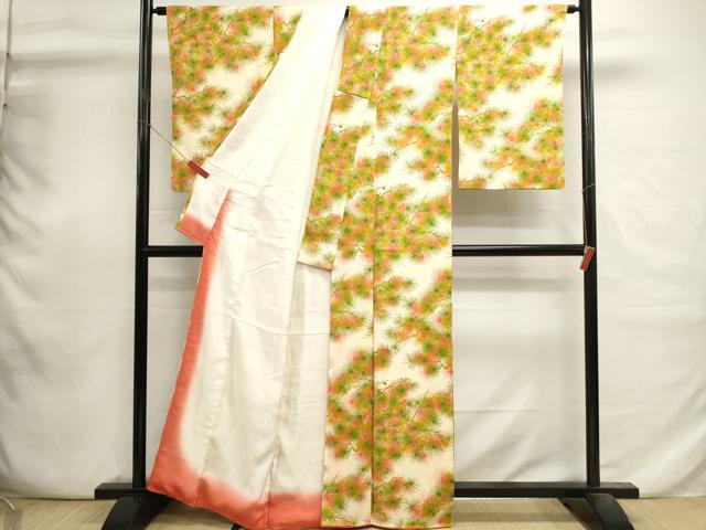 平和屋着物■上質な小紋 松葉文 正絹 逸品 DABI0779cd