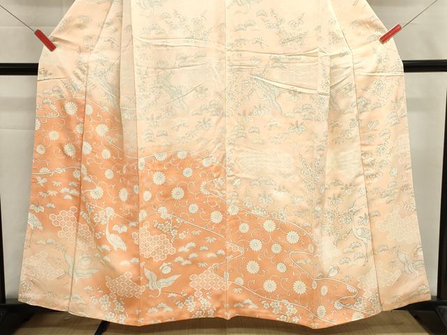 平和屋着物■訪問着 飛鶴文 菊唐草 宝尽くし 松竹梅 暈し染め 正絹 逸品 DABI0771cd