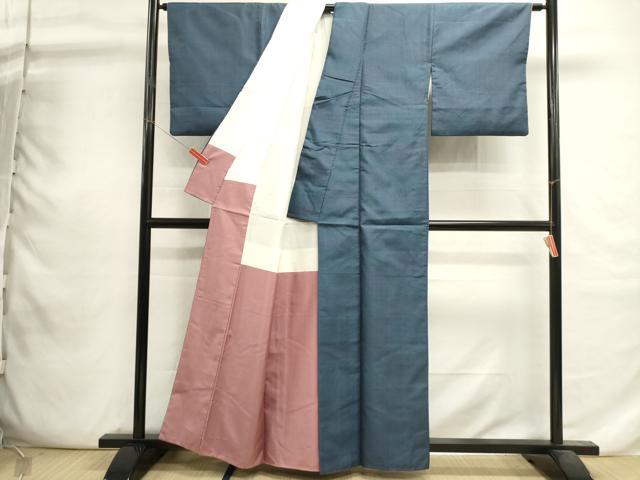 平和屋着物■上質なお召 120亀甲 正絹 逸品 DABI0759cd