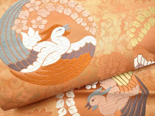 平和屋着物●西陣 六通柄袋帯 唐織 織文錦 証紙付き 正絹 逸品 未使用 CABJ4952hy