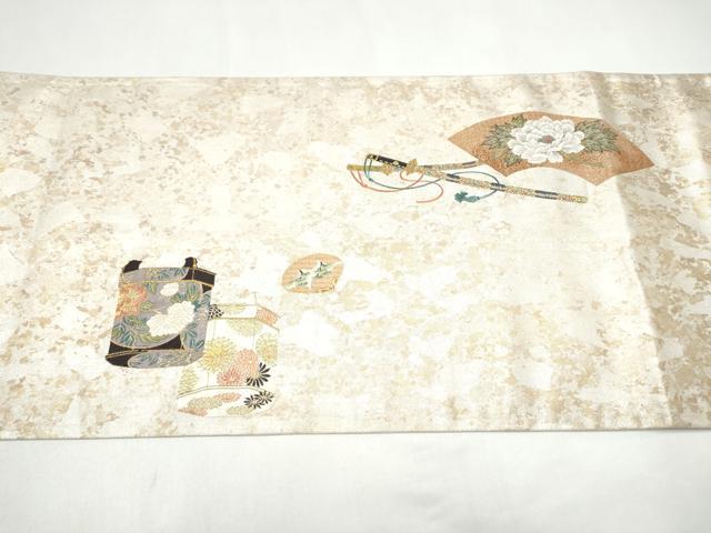 平和屋着物●太鼓柄袋帯 土蜘 金糸 引箔 正絹 逸品 CABJ5044hy