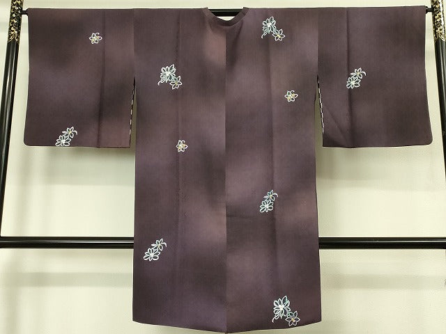 平和屋着物∞極上 道行コート ロング丈 舞花文 暈し染め 金彩 逸品 DZAB8283kh6
