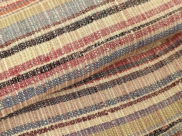 平和屋着物∞極上 浦野理一 経節紬 道行コート 横段文 逸品 DZAB8281kh6