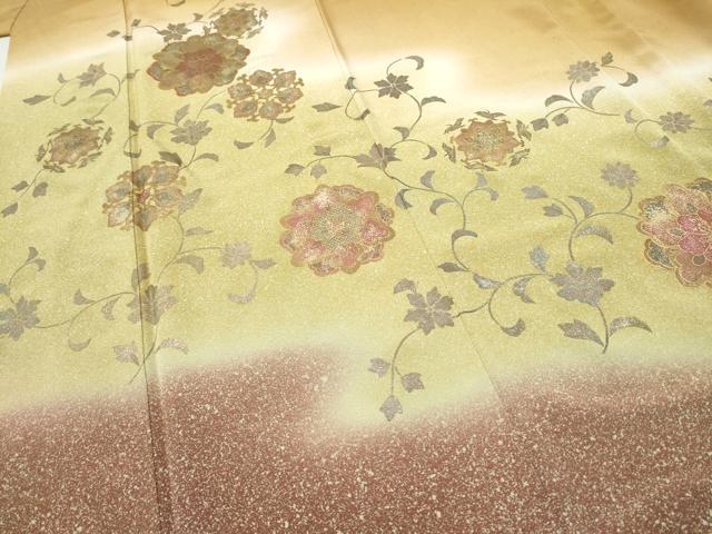 平和屋着物●染色作家 林川信夫 訪問着 正倉院花唐草文 暈し染め 金彩 正絹 逸品 CABJ5083hy
