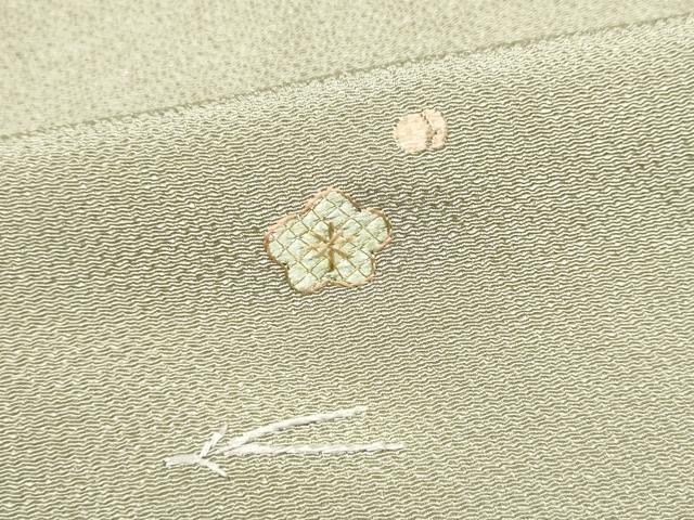 平和屋着物●訪問着 総刺繍 草花文 金糸 鬼しぼ縮緬 正絹 逸品 CABJ5097hy