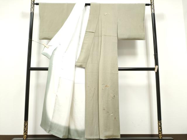 平和屋着物●訪問着 総刺繍 草花文 金糸 鬼しぼ縮緬 正絹 逸品 CABJ5097hy
