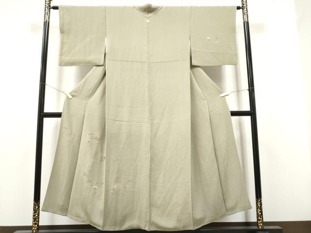 平和屋着物●訪問着 総刺繍 草花文 金糸 鬼しぼ縮緬 正絹 逸品 CABJ5097hy