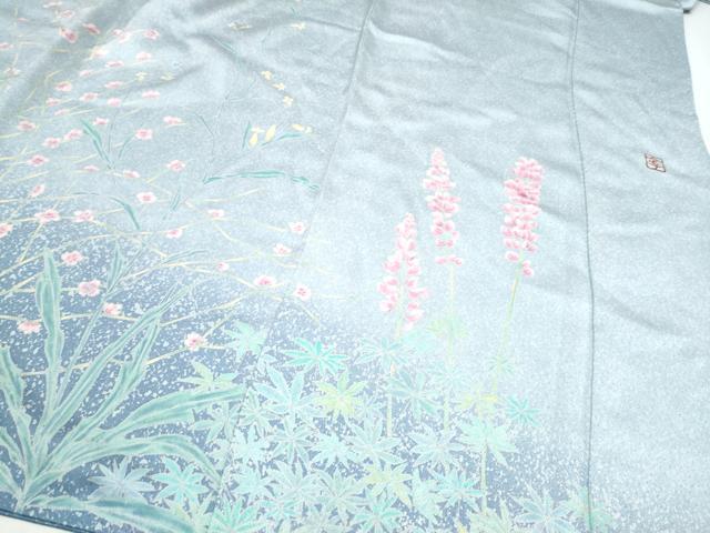 平和屋着物●染色作家 田中文子 訪問着 草花文 暈し染め 正絹 逸品 CABJ5117hy