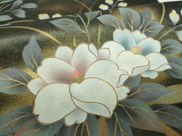 平和屋着物▼太鼓柄袋帯 籬花文 金彩 引箔 正絹 逸品 DABH9322ps