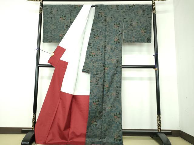 平和屋着物●本場大島紬 9マルキ 枝花文 正絹 逸品 未使用 DABH9464ps