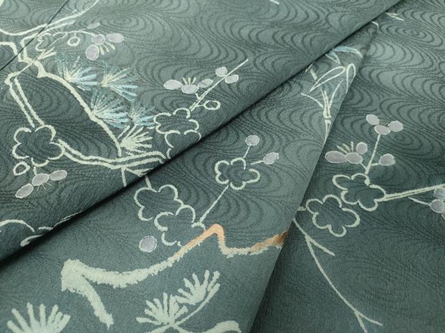 平和屋着物●訪問着 刺繍 松竹梅 暈し染め 正絹 逸品 DABH9465ps