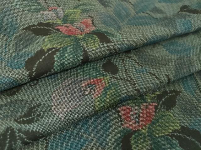 平和屋着物●本場大島紬 9マルキ 枝花文 正絹 逸品 未使用 DABH9464ps