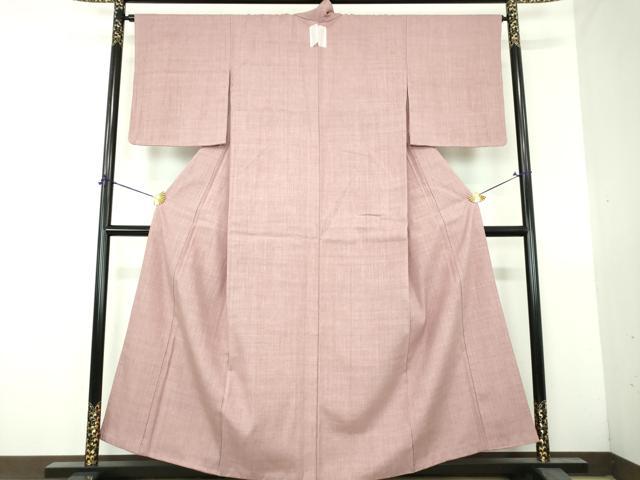 平和屋着物●結城紬 色無地 鴇浅葱色 正絹 逸品 DABH9469ps