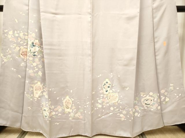 平和屋着物■豪華色留袖 作家物 駒刺繍 陶器花文 吹き寄せ 正絹 逸品 DABH5085ea