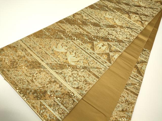 平和屋着物▼六通柄袋帯 九百錦昭倉苑 鳥獣花文 金糸 逸品 DABH6255az