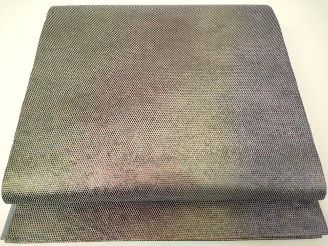 平和屋着物▼全通柄袋帯 霞文 金糸 正絹 逸品 DABH6253az