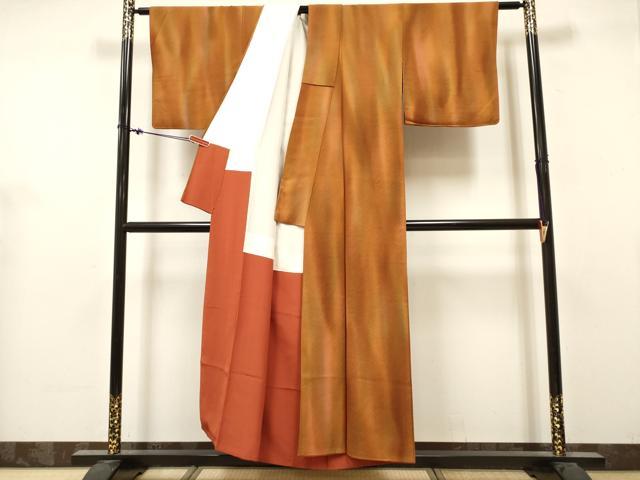 平和屋着物■上質な小紋 変わり間道 暈し染め 正絹 逸品 DABH5113ea