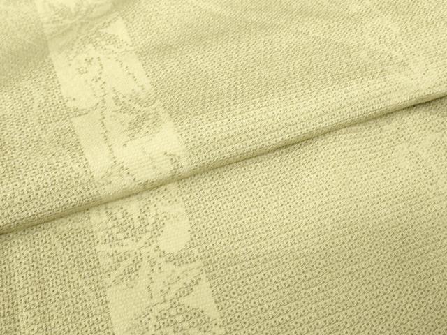 平和屋着物▽本塩沢 訪問着 単衣 葡萄唐草文 110亀甲 正絹 逸品 DABH6284az