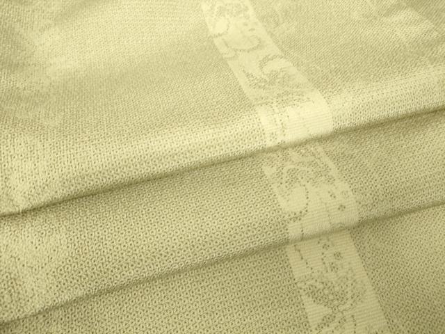平和屋着物▽本塩沢 訪問着 単衣 葡萄唐草文 110亀甲 正絹 逸品 DABH6284az