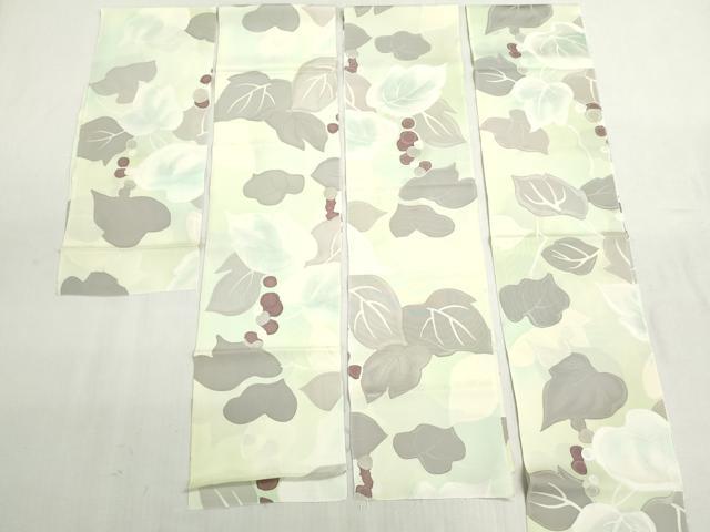平和屋着物▼小紋 解き反物 着尺 裁断済 地紋起こし 葡萄蔦の葉文 逸品 DABG9222we