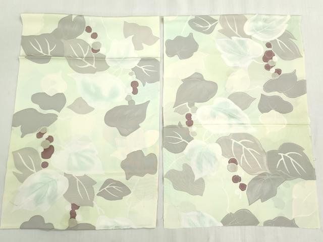 平和屋着物▼小紋 解き反物 着尺 裁断済 地紋起こし 葡萄蔦の葉文 逸品 DABG9222we