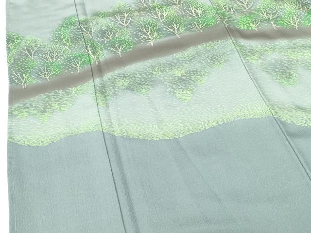平和屋着物●訪問着 樹林文 暈し染め 正絹 逸品 DABH0713op