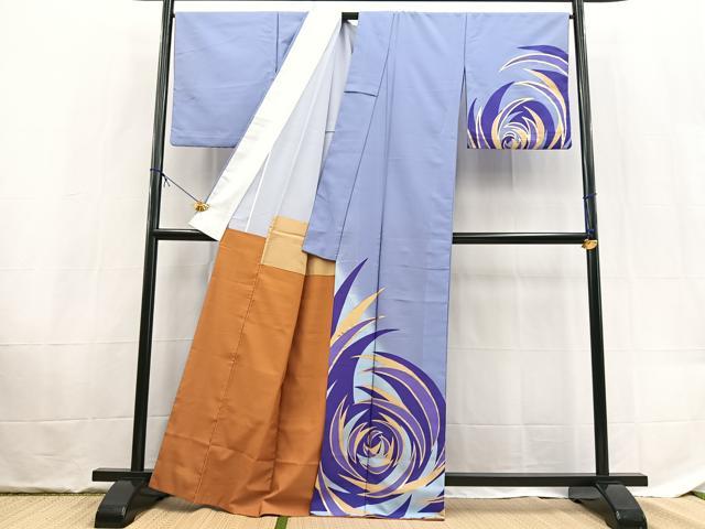 平和屋着物■訪問着 背抜き仕立て 薔薇 暈し染め 金彩 洗える着物 BAAX9460yc