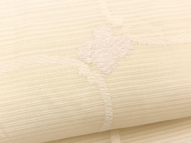 平和屋着物*夏物 九寸名古屋帯 唐織 立涌花菱文 銀糸 正絹 逸品 BAAX7465hv