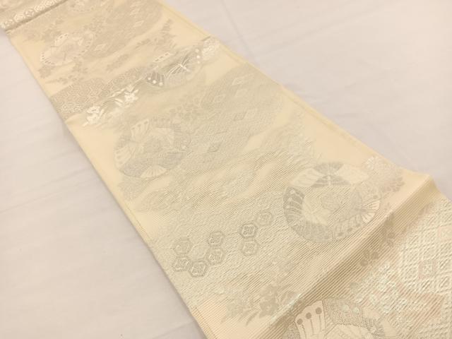 平和屋着物*夏物 六通柄 京袋帯 有職花蝶文 銀糸 正絹 逸品 未使用 BAAX7530hv