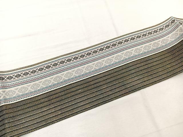 平和屋着物*夏物 本場筑前博多織 八寸名古屋帯 紗献上 金糸 正絹 逸品 未使用 BAAX7513hv