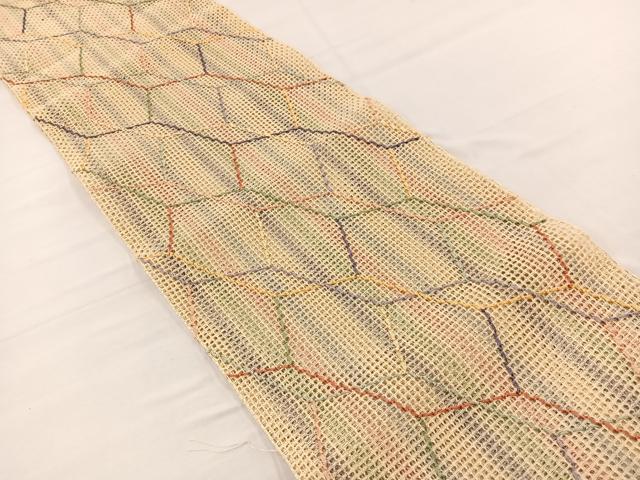 平和屋着物*夏物 八寸名古屋帯 羅 亀甲文 正絹 逸品 未使用 BAAX7535hv