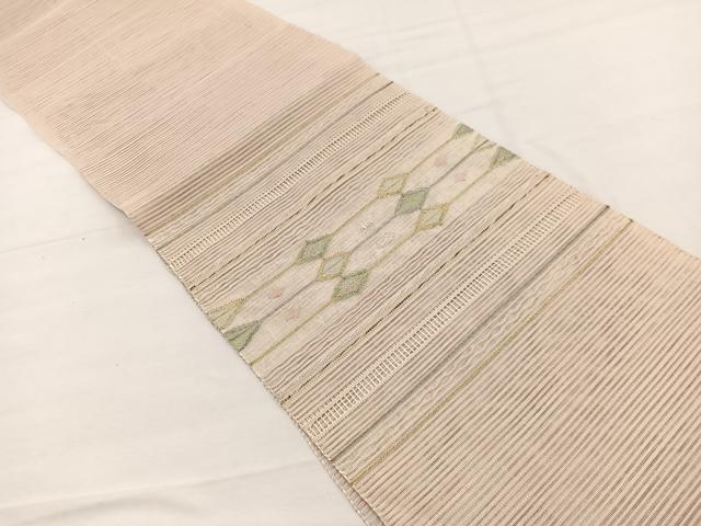 平和屋着物*夏物 八寸名古屋帯 絽綴れ 菱つなぎ 金銀糸 正絹 逸品 BAAX7536hv