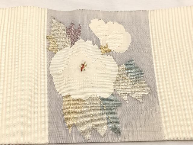 平和屋着物*夏物 八寸名古屋帯 絽綴れ 流水牡丹文 金銀糸 正絹 逸品 BAAX7528hv
