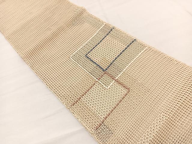 平和屋着物*夏物 八寸名古屋帯 羅 色紙重ね 正絹 逸品 未使用 BAAX7641hv