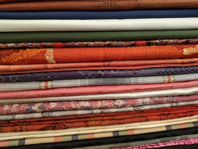 平和屋本店■名古屋帯 まとめて100点 鴛鴦 人物 更紗 花柄 手描き 駒刺繍 金銀糸 など 着用可能多数 未使用品あり 全て正絹 ppp3932